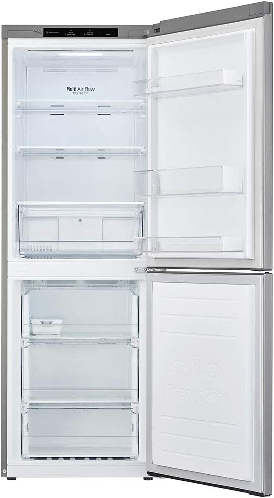 LG LRBNC1104S 24" Bottom Freezer Refrigerator with 10.8 Cu. Ft. Capacity, Door Cooling+, Smart Inverter Compressor, Tempered Glass Shelves, Digital Controls, PrintProof™ Finish, ENERGY STAR® Qualified