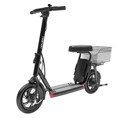 Hover-1 Alpha Cargo Foldable Electric Scooter with 300W Brushless Motor, 16 mph Max Speed, 12” Tires, and 15 Mile Range Commuter Scooter for Adults & Teens