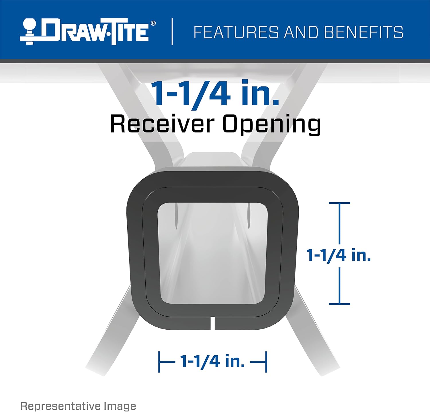 Draw-Tite 36407 Class II Frame Hitch with 1-1/4" Square Receiver Tube Opening , Black