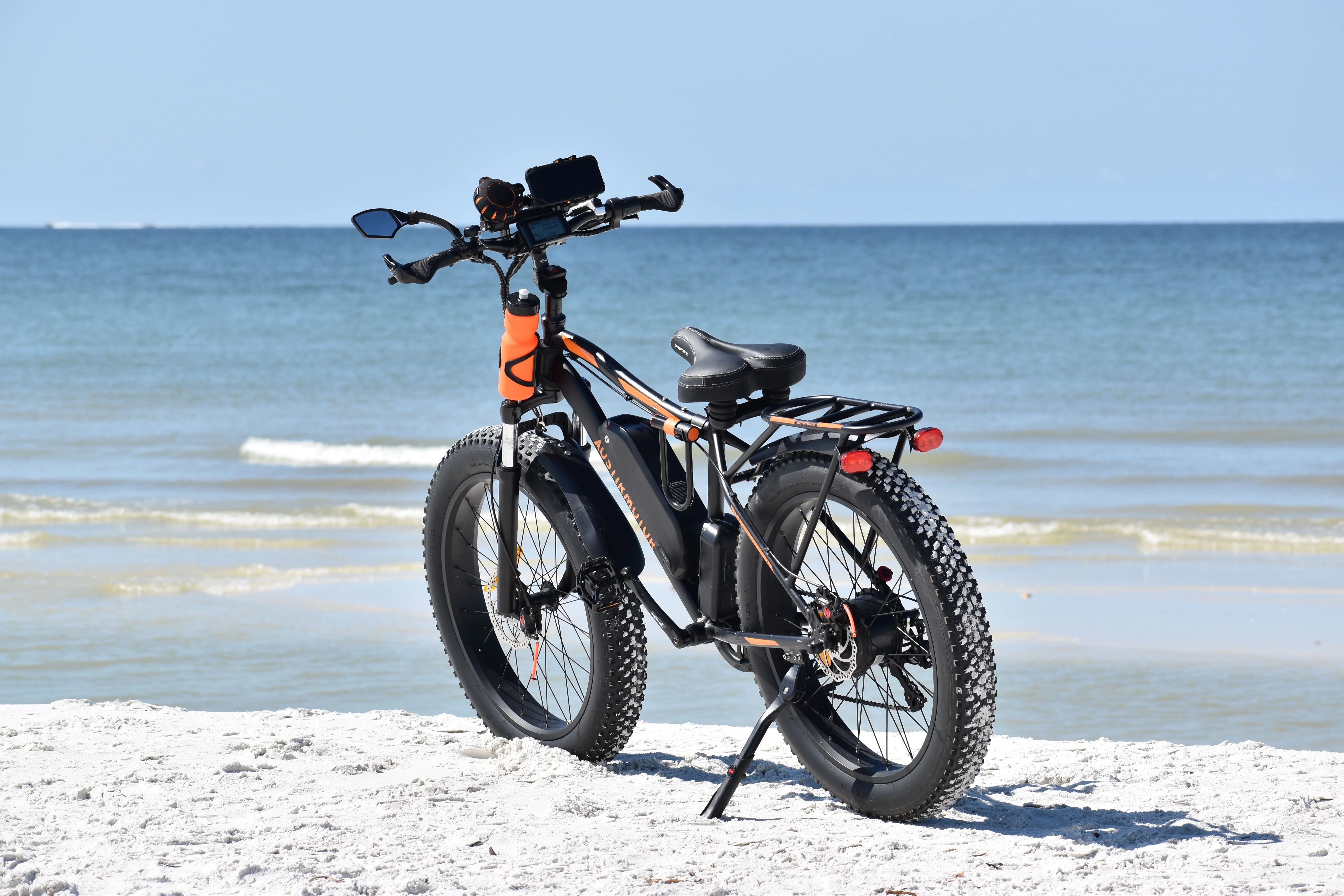 Docooler AOSTIRMOTOR S07-B 26" 750W Electric Bike Fat Tire P7 48V 13AH Removable Lithium Battery for Adults with Detachable Rear Rack (Black)