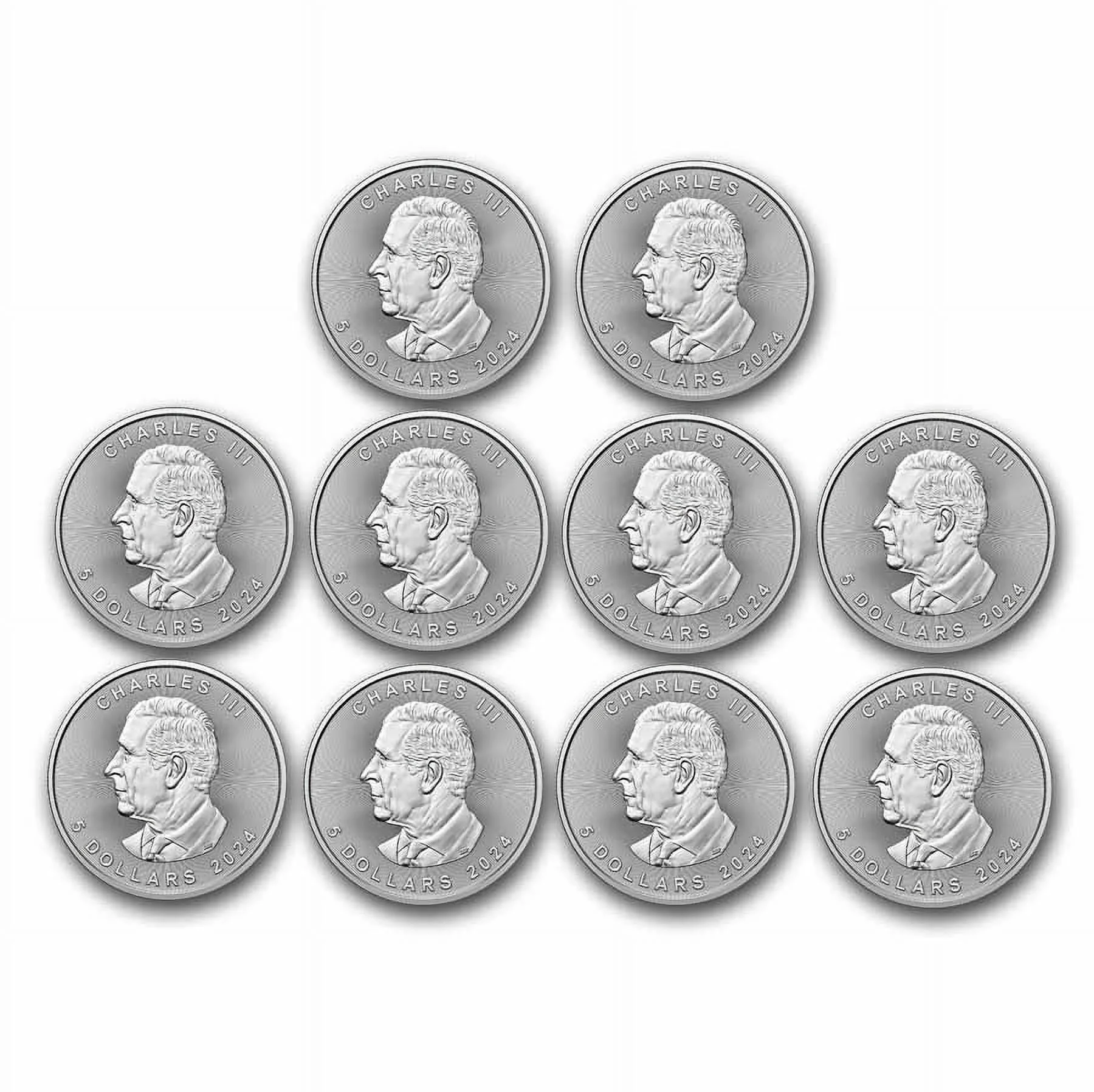 2024 Canada 1 oz Silver Maple Leaf BU - (Lot of 10) - Walmart