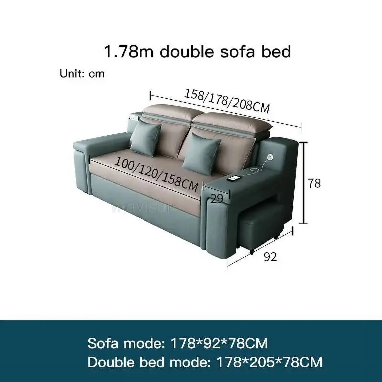 Modern Multifunctional Technology Cloth Sofa Bed Living Room Small Apartment Storage Folding Sofa Chaise Smart Home Furniture