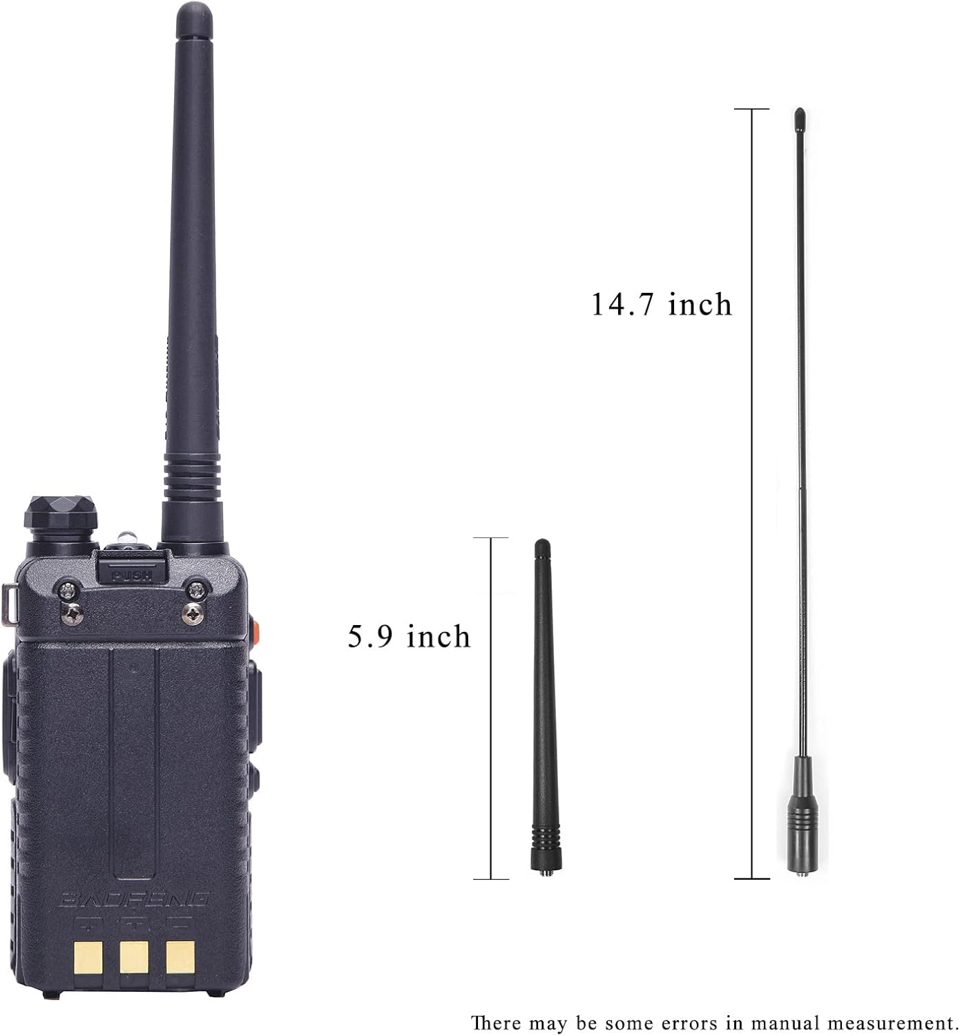 BaoFeng UV-5R 8 Watt High Power VHF UHF Dual Band Two Way Radio Tri-Power 8/4/1W Portable Radio with one More 3800mAh Battery,Speaker, Antenna, USB Program Cable and Earpiece