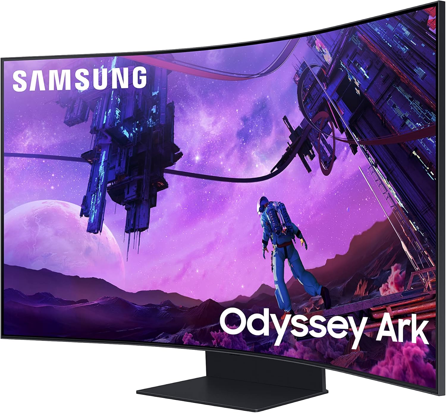 Samsung Odyssey Ark 55-Inch Curved Gaming Screen, 4K UHD 165Hz 1ms (GTG) Quantum Mini-LED Gamer Monitor w/Cockpit Mode, Sound Dome Technology, Multi View, HDR10+ (S55BG970NN) 2022 (Renewed)