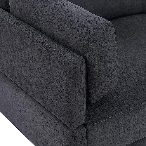 Fabric Upholstery Sectional Sofa Convertible Corner Sofa Set w/Reversible Ottoman Chaise for Living Room,L Shape Living Room Set Lounger Couch w/Padded Seat/Cushions&Plastic Legs for Apartment
