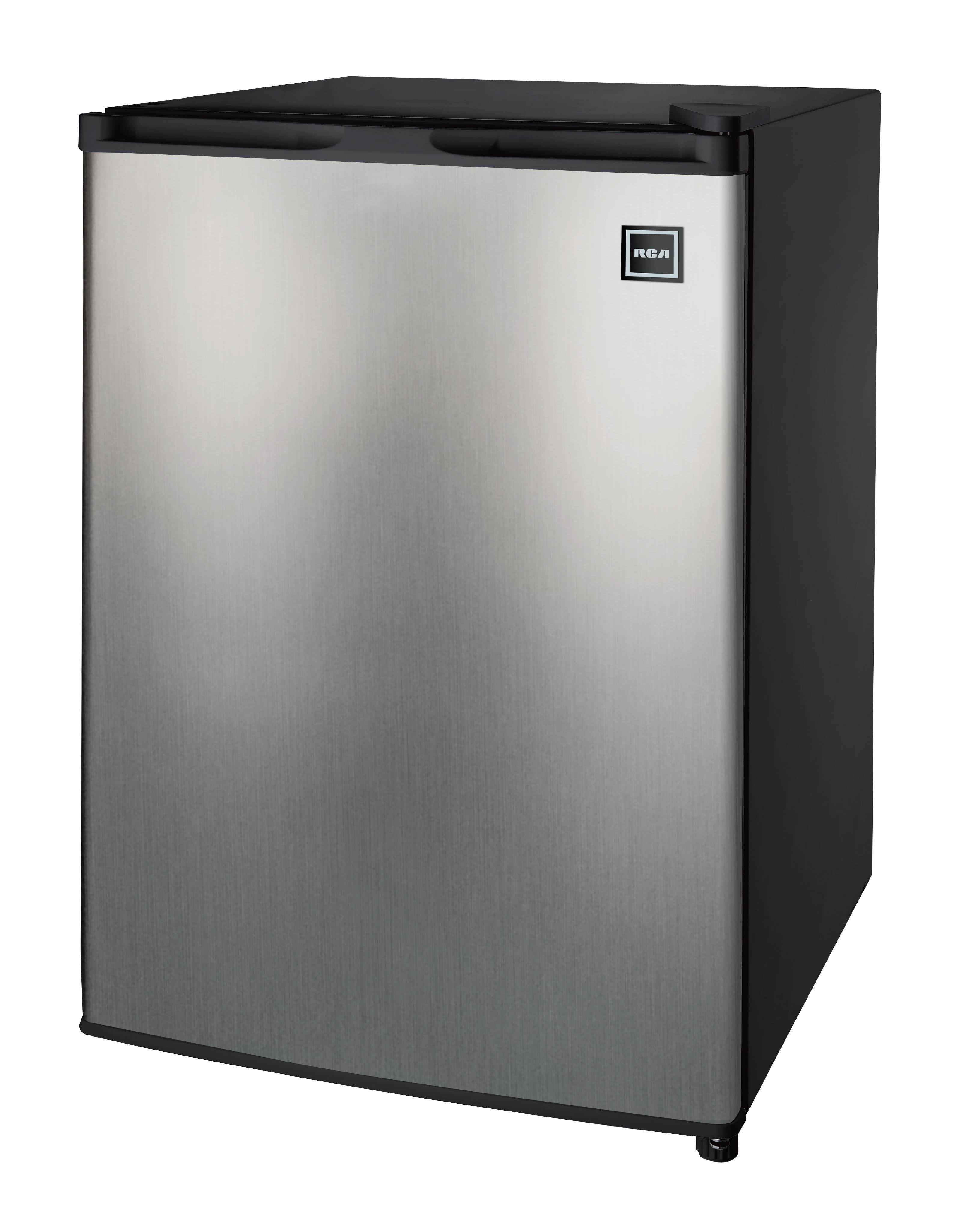 RCA 2.6 Cu ft Single Door Mini Fridge RFR283, Stainless Steel