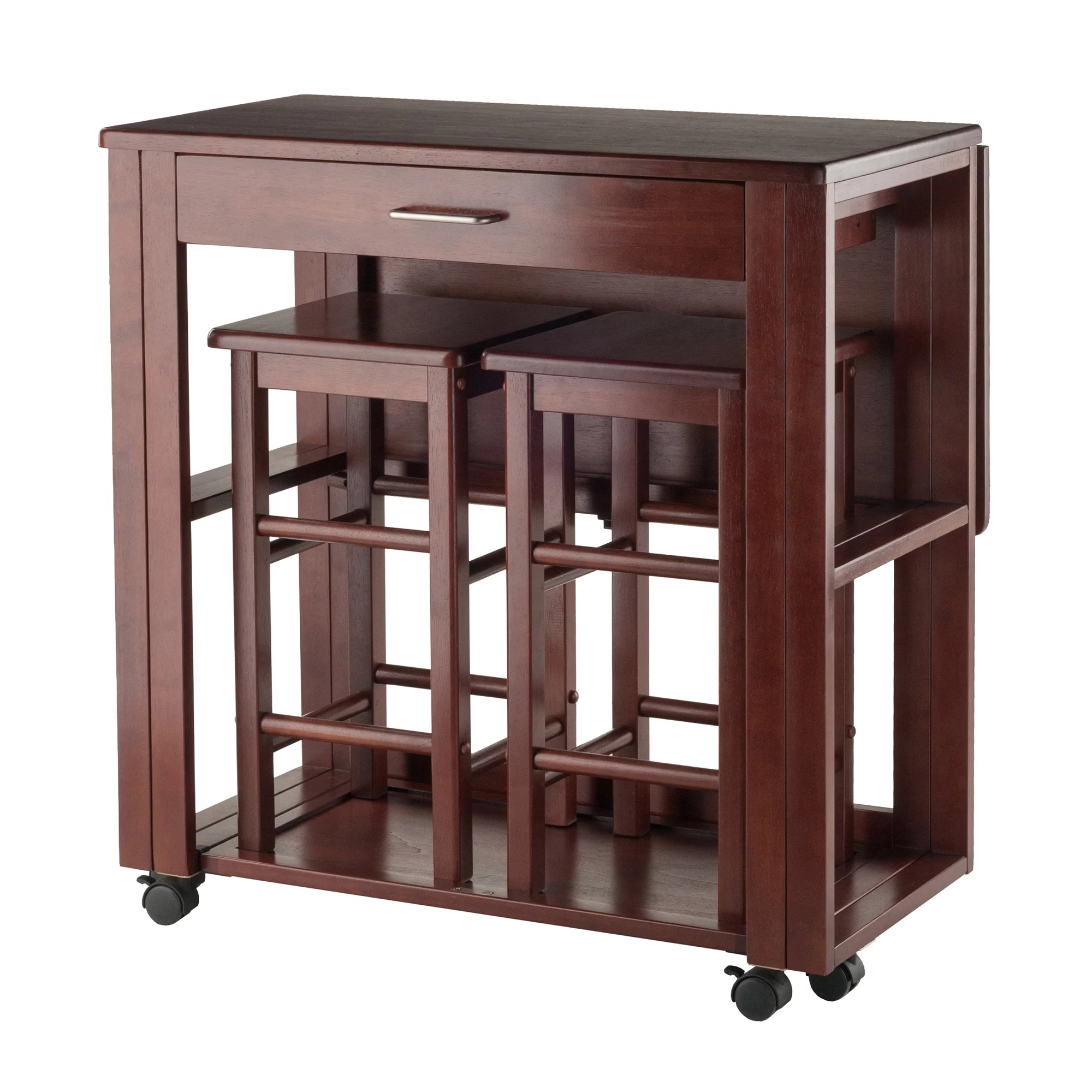 Winsome Wood Fremont 3-Pc Space Saver Set, Walnut Finish