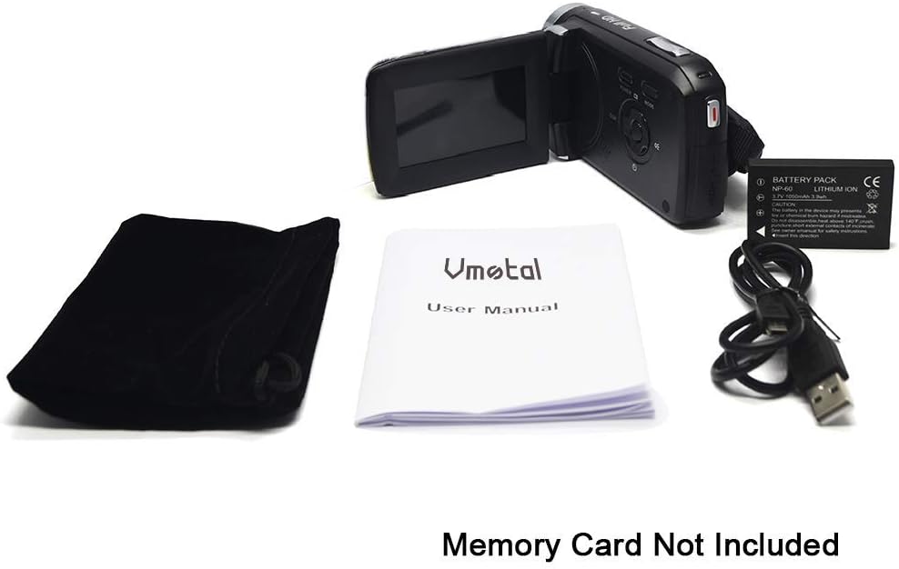 Kids Video Camcorder Vmotal Kids Camcorders Video Camera FHD 1080P 12.0MP 2.8 Inch LCD 270 Degrees Rotatable Screen 8X Digital Zoom Camera Vlogging Camera Video Recorder for Kids(Black) Pack of 2