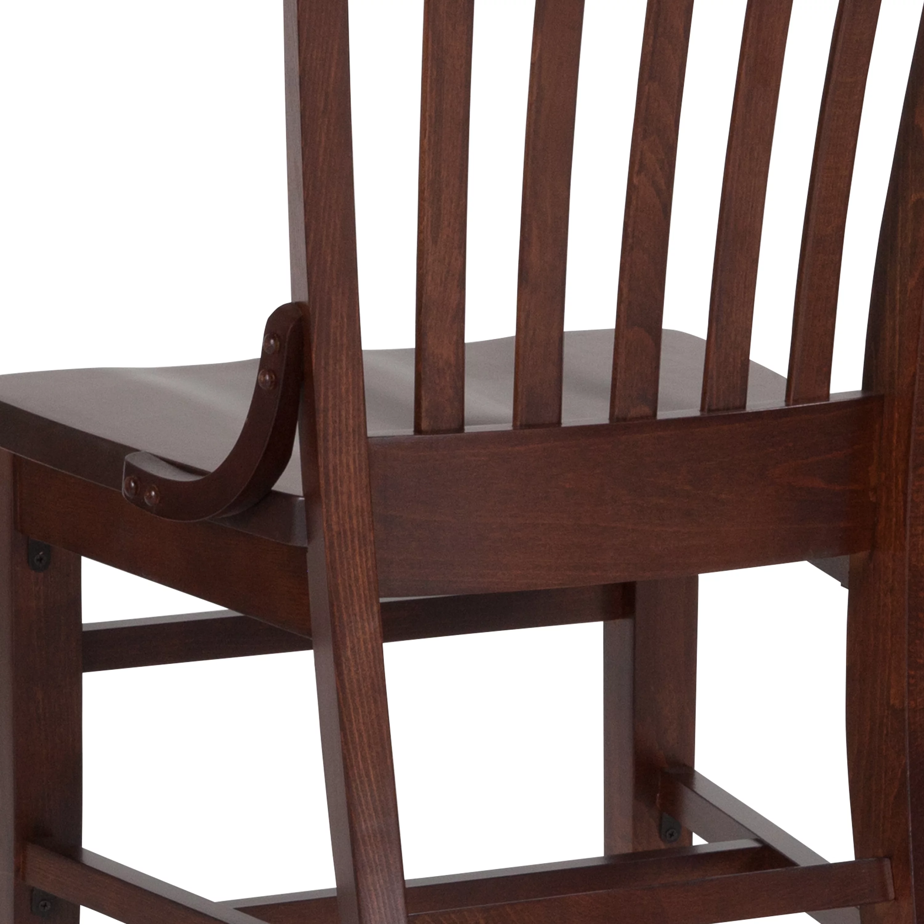 Flash Furniture HERCULES Series School House Back Walnut Wood Restaurant Chair