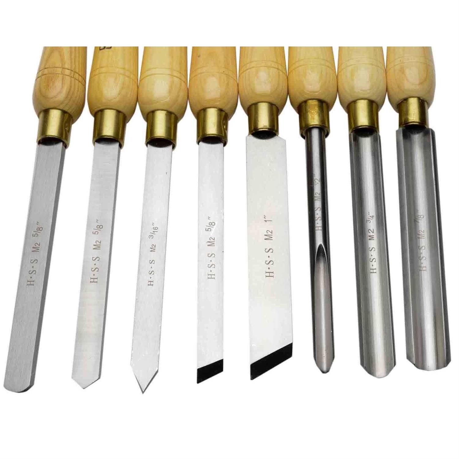 PSI Woodworking LCHSS8 HSS Wood Lathe Chisel Set - Shop Hardware Tools Online Store