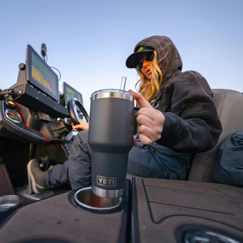 YETI Rambler Tumbler with Handle and Straw Lid, Vacuum Insulated Travel Mug, Stainless Steel
