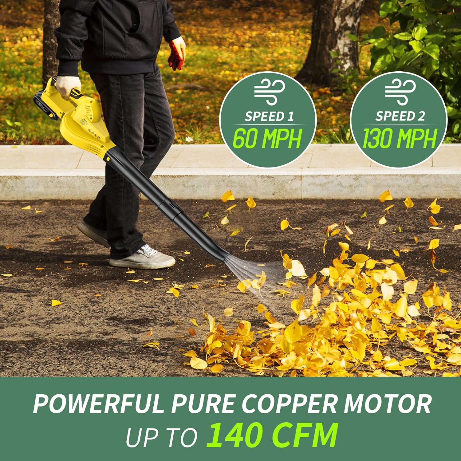 Cordless Leaf Blower Battery Operated: 20V Electric Mini Handheld Leaf Blower - Lightweight Small Powerful Blower Battery Powered for Lawn Care | Patio | Jobsite