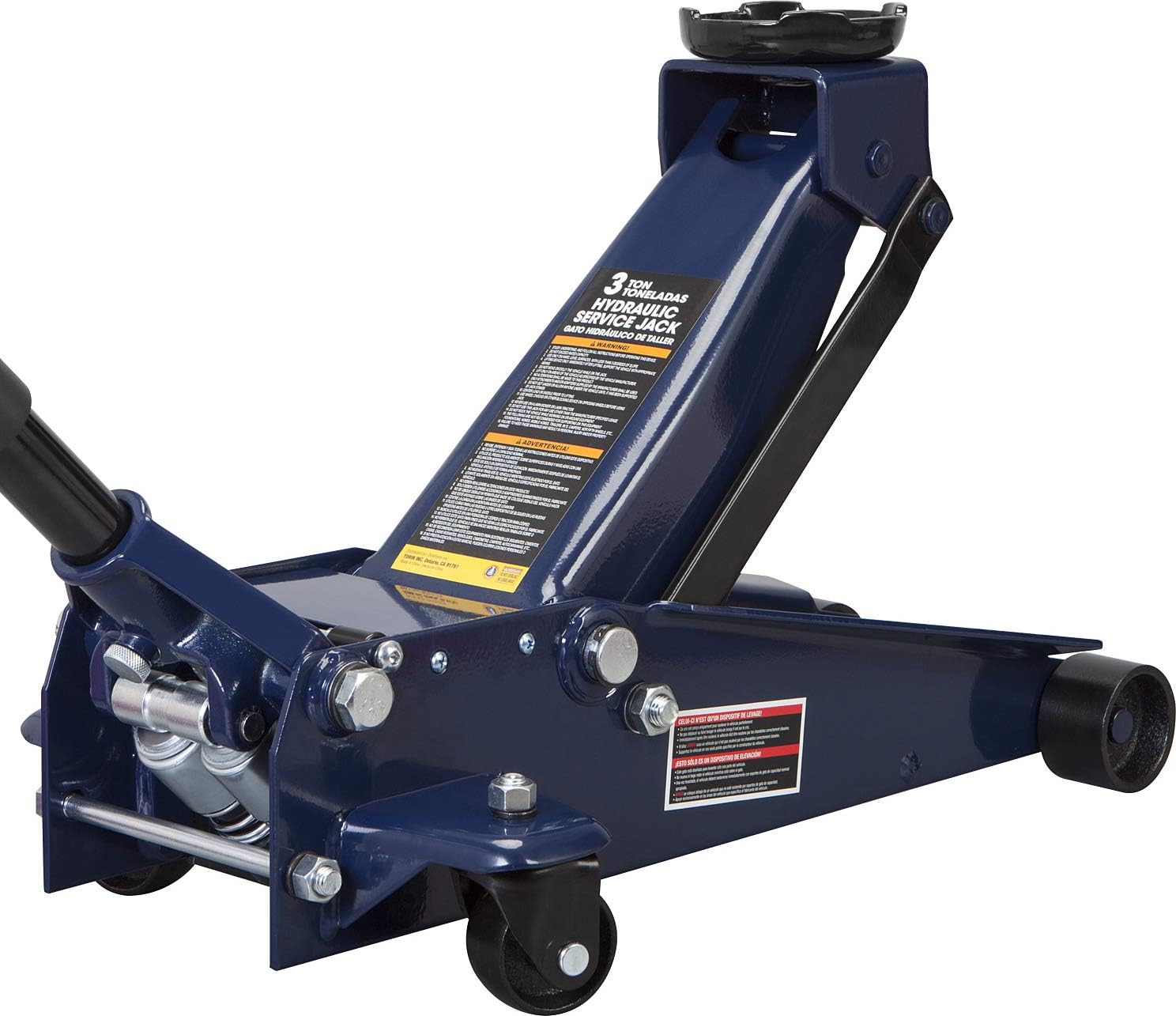 TCE ATZ830023U Torin Hydraulic Heavy Duty Steel Service/Floor Jack with Dual Piston Quick Lift Pump, 3 Ton (6,000 lb) Capacity, Blue