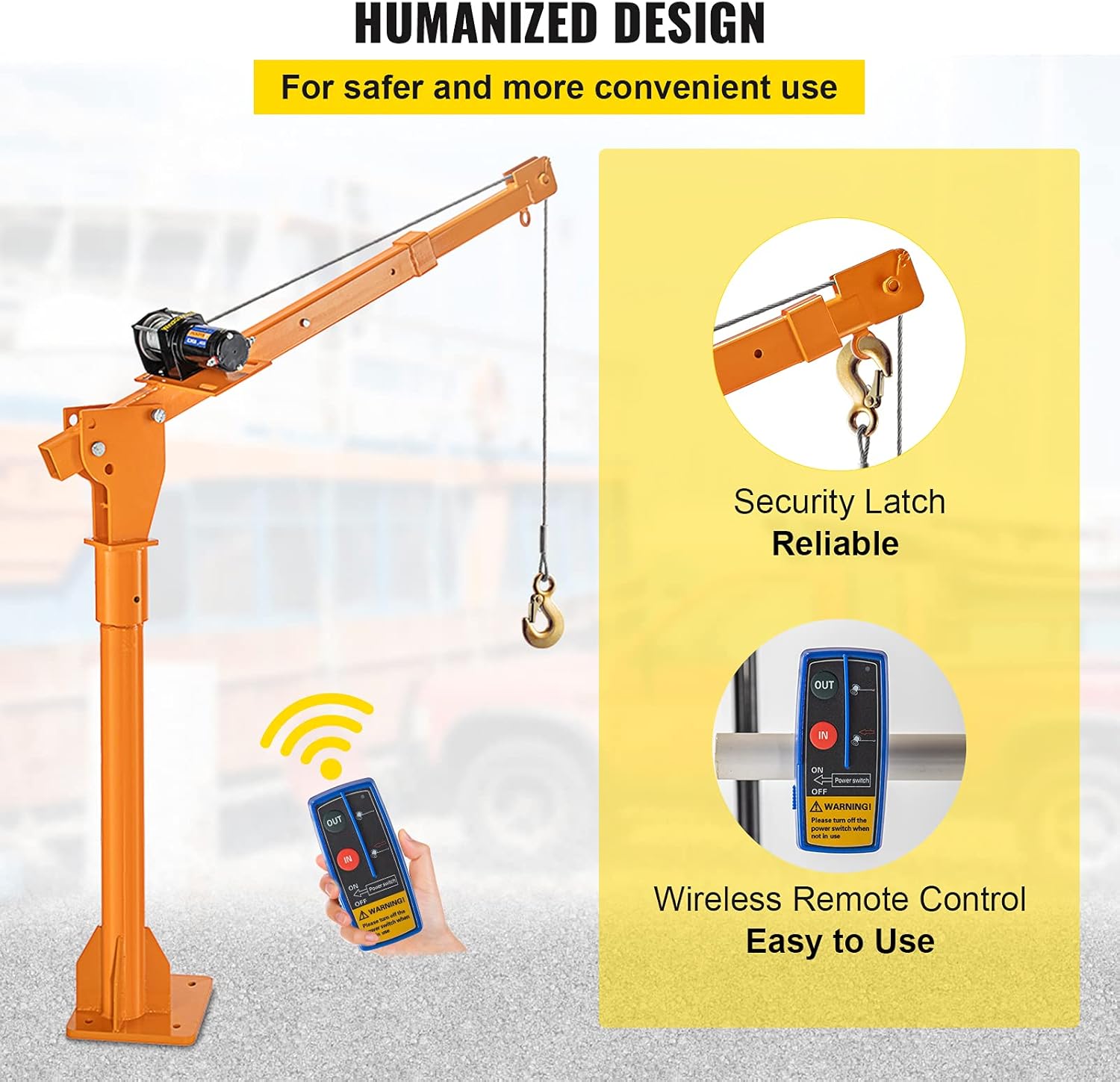 VEVOR Truck Crane Frame, Truck Bed Crane Frame with Adjustable Telescopic Boom, Jib Crane Frame with Single & Double Cable Lifting Modes, Cooperate with Hand Winch, Electric Winch, Hoist, Mini Hoist