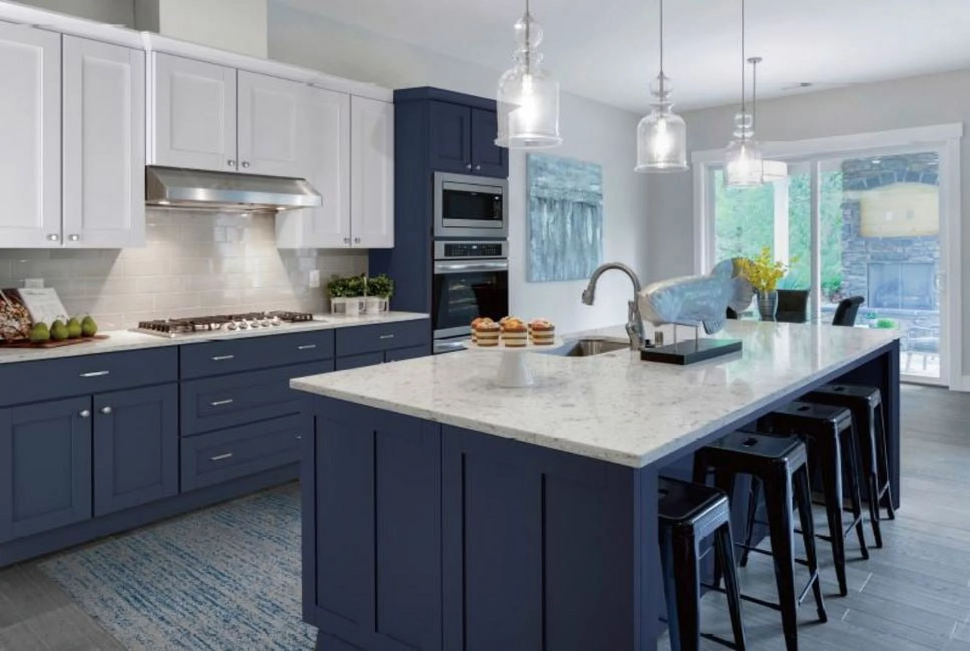 Sunny Wood B42bc-A Blue Topaz 36" Wide X 35" Tall Single Door Blind Corner Cabinet - Blue