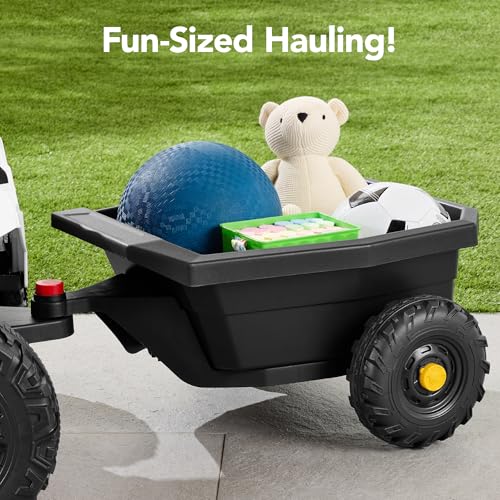 Best Choice Products Kids 12V Electric Ride On UTV Car and Trailer w/Parent Control, LED Lights, 2 Speeds, Bluetooth - Black