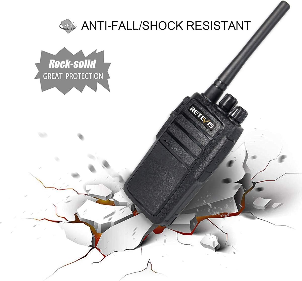 Case of 4,Retevis RT21 Walkie Talkies Adults Rechargeable, Two Way Radios Long Range,16 Channels VOX Hands Free Emergency 2-Way Radio for Family and Small Organization Business Pack of 2