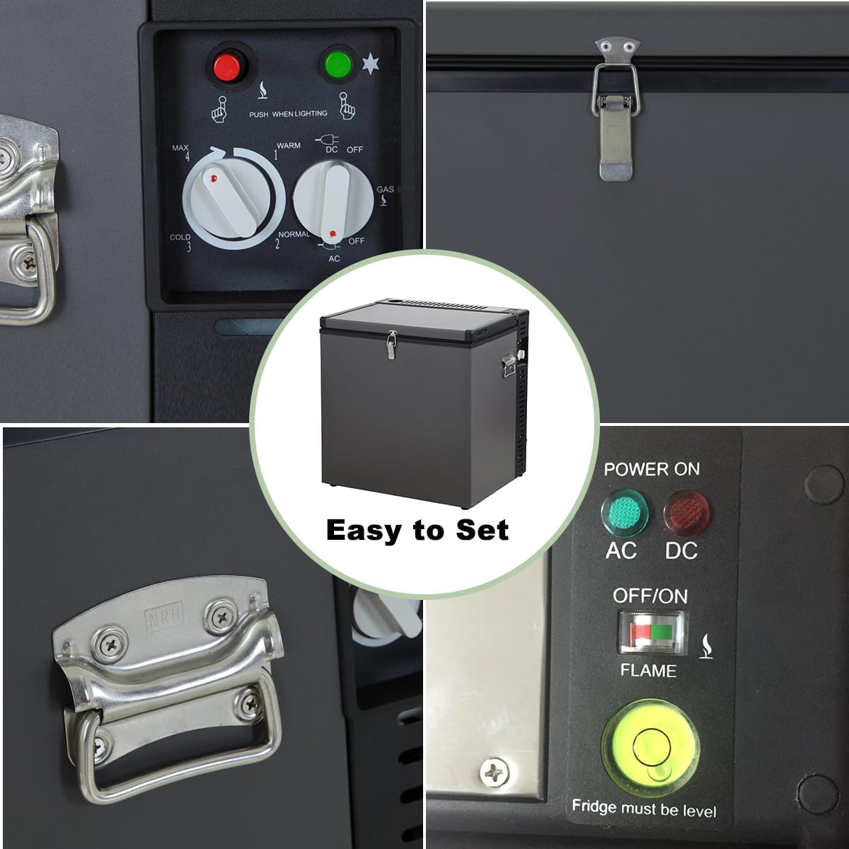 2.4 Cu.Ft. Propane Deep Freezer, 110V/12V/LPG Small Chest Freezer with Removable Basket and Lock, 3 Way RV Freezer for Outdoor, Camper Van, Home, Black