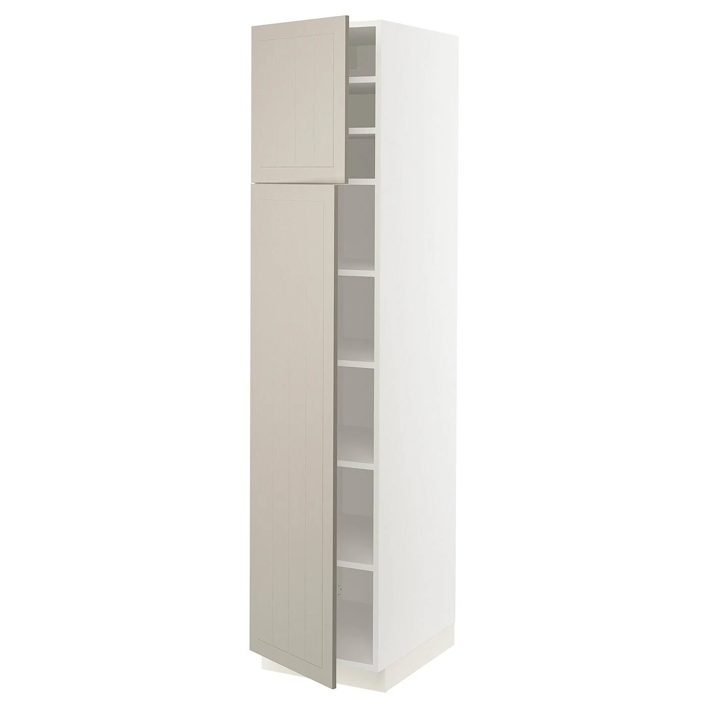 IKEA - SEKTION High Cabinet with shelves/2 Doors, white/Stensund Beige, 18x24x80 99407581