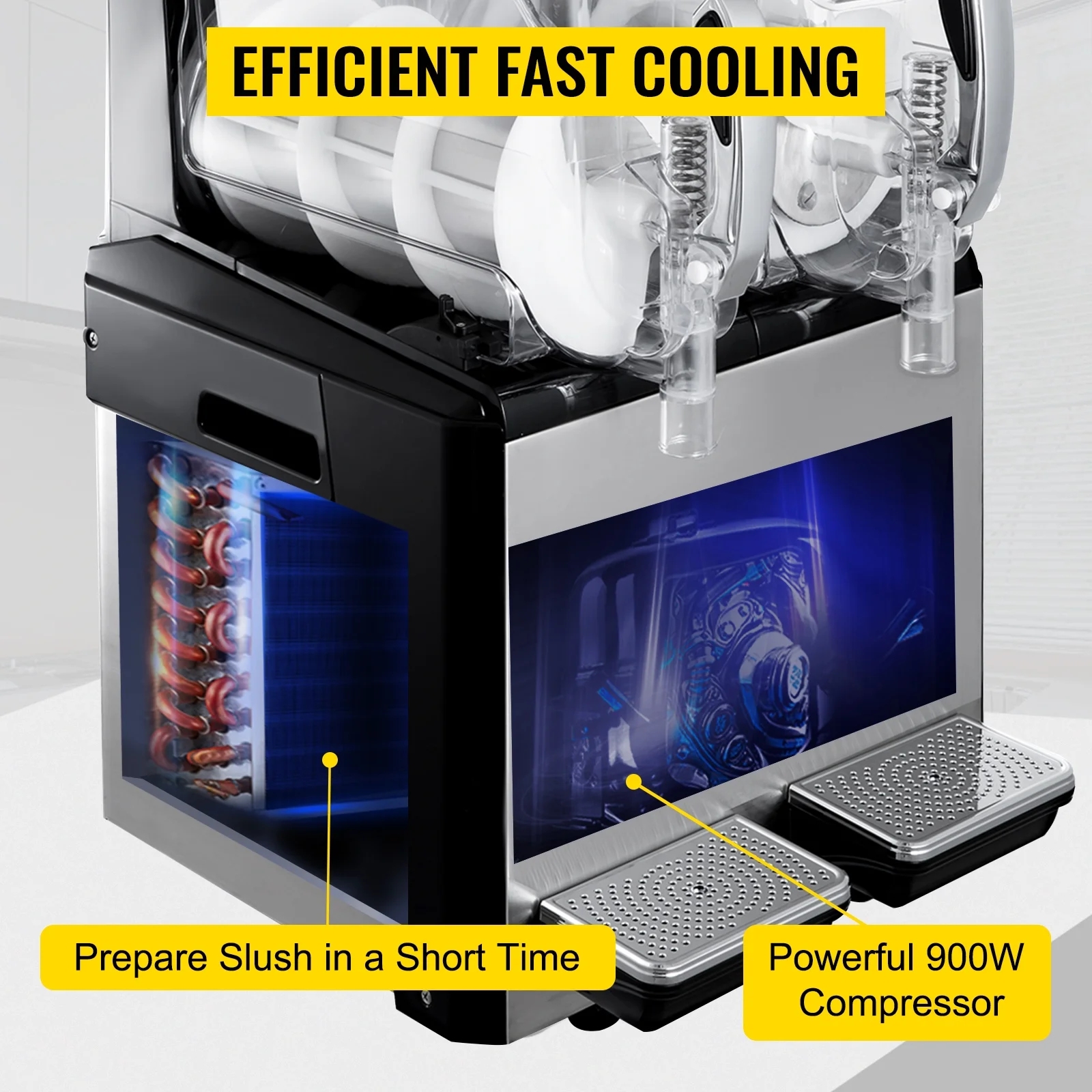VEVORbrand Commercial Slushy Machines 20L,Slushy Machine 220V,Slush Frozen Drink Machine,Slushy Making Machine Double Tank Suitable for Commercial Use