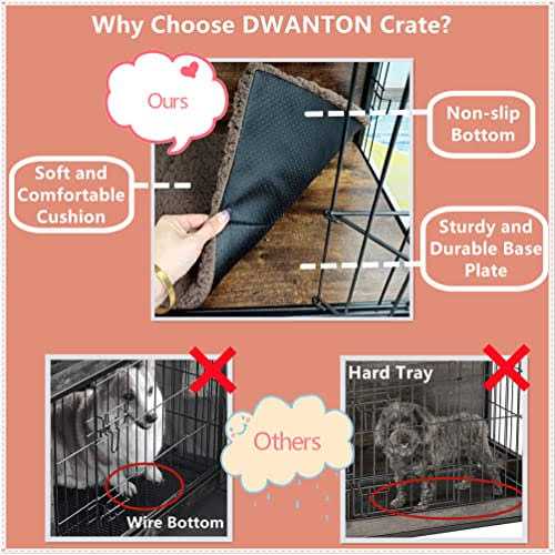 DWANTON Dog Crate Furniture with Cushion Wooden Dog Crate with Double Doors - Pet Supplies online store