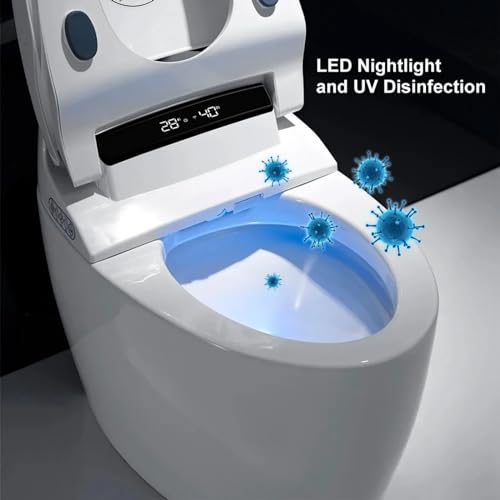 Homary Modern Smart Toilet, One-Piece 1.27 GPF Toilet Intelligent Elongated Bidet Toilet Auto Flush, Foot Sensor Operation, Heated Seat, Warm Water and Dry, Air Dryer, Digital Display
