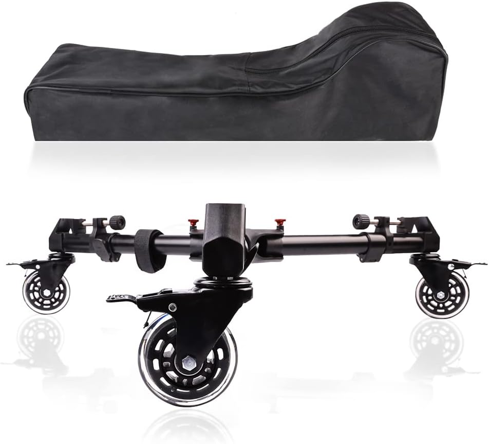 Tripod Dolly, Heavy Duty Tripod Dolly with Wheels Adjustable Leg Mounts Compatible with Tripods for Cameras