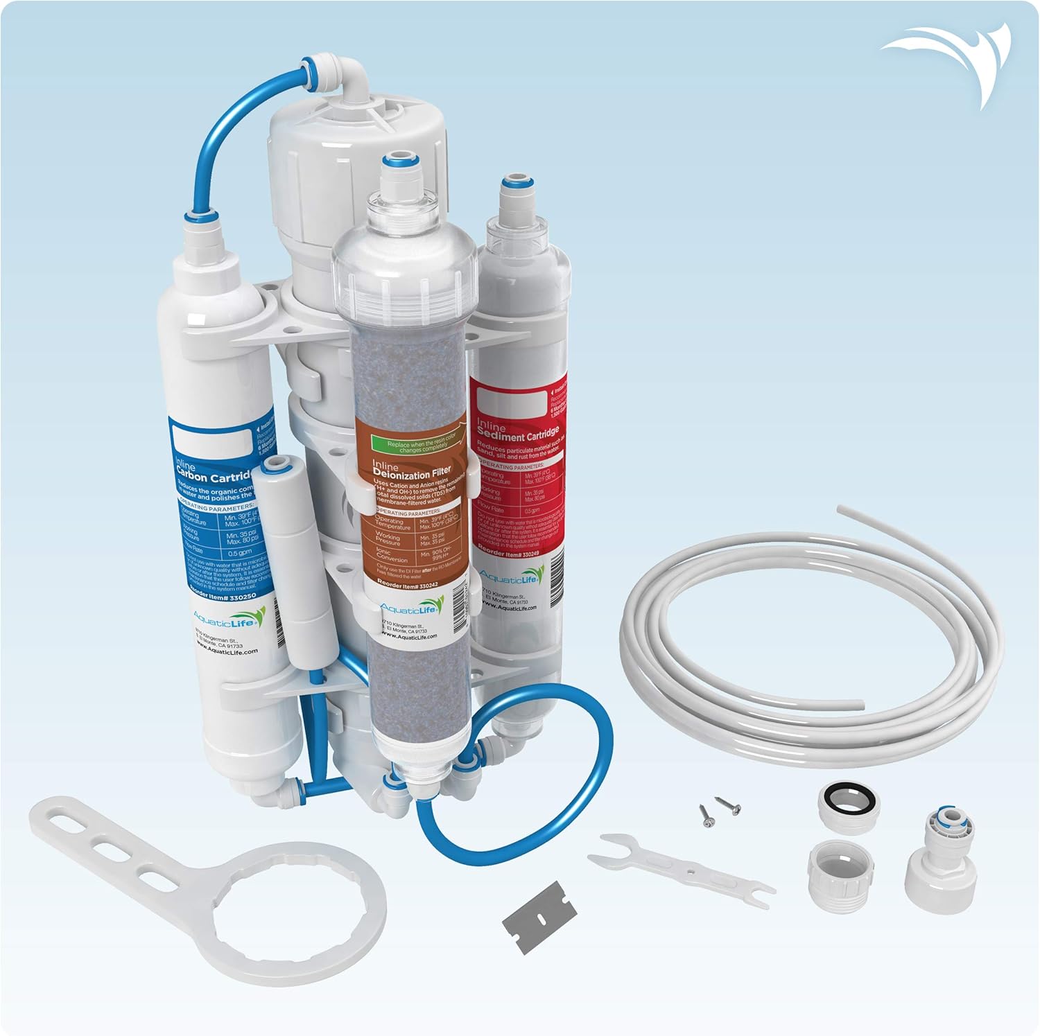 AQUATICLIFE Aquatic Life RO Buddie Plus DI Four Stage Reverse Osmosis Deionization Unit 50 GPD Pack of 2