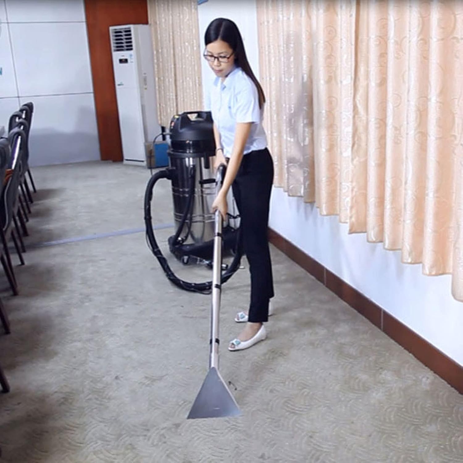 2011W 60L Commercial Carpet Cleaning Machine,110V Portable Carpet Cleaner Machine, Carpet Sofas Curtains Vacuum Extractor Cleaner Floor Scrubber Machine,Commercial Carpet Steams