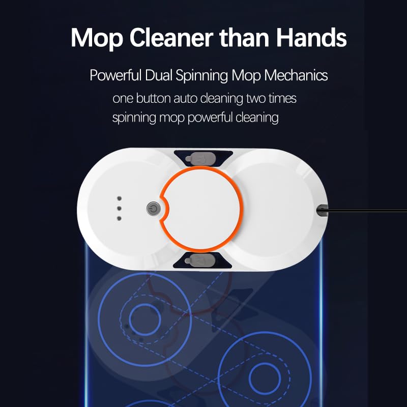 Smart Window Cleaning Robot with Double Automatic Water Spray and 5600Pa Suction Power,Window Cleaner Robot for high Windows Tiles Glass Door Inside Outside