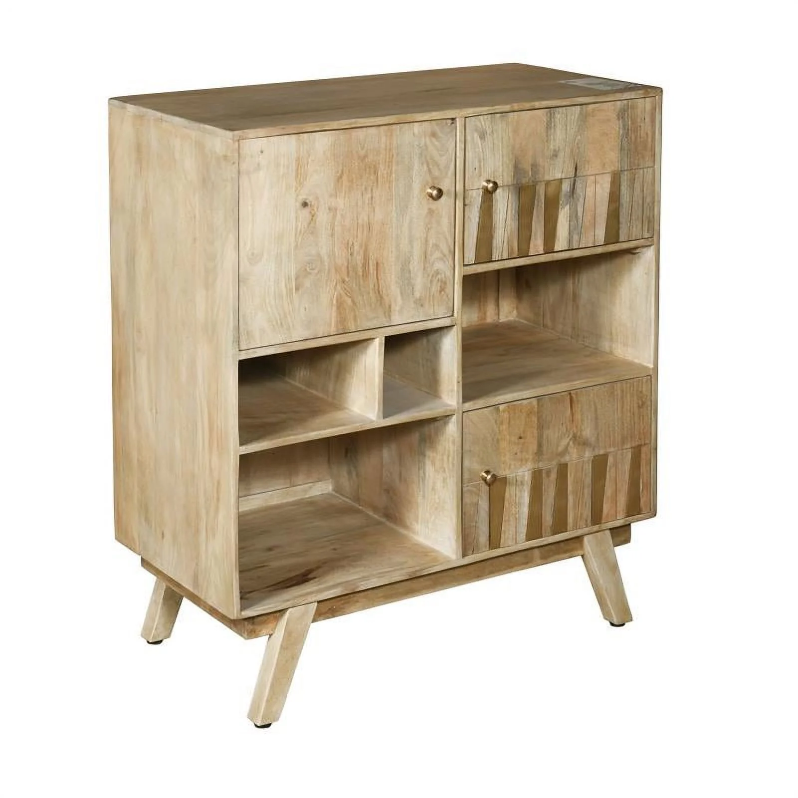 Treasure Trove Winston Natural Three Door Tall Wood Cabinet