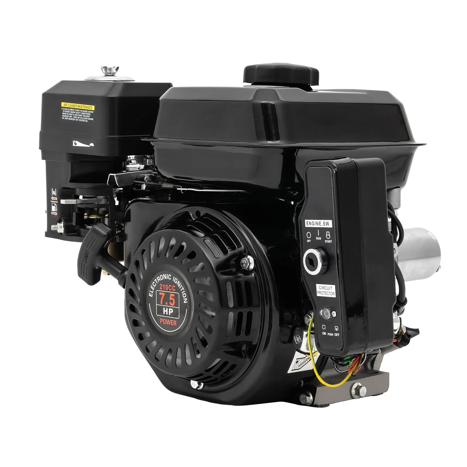 YIYIBYUS 7.5HP Electric Start Gasoline Engine Motor 212CC 4-Stroke OHV Go Kart Engine Motor for Lawnmower Scarifier Compressor - Curated Treasures Market