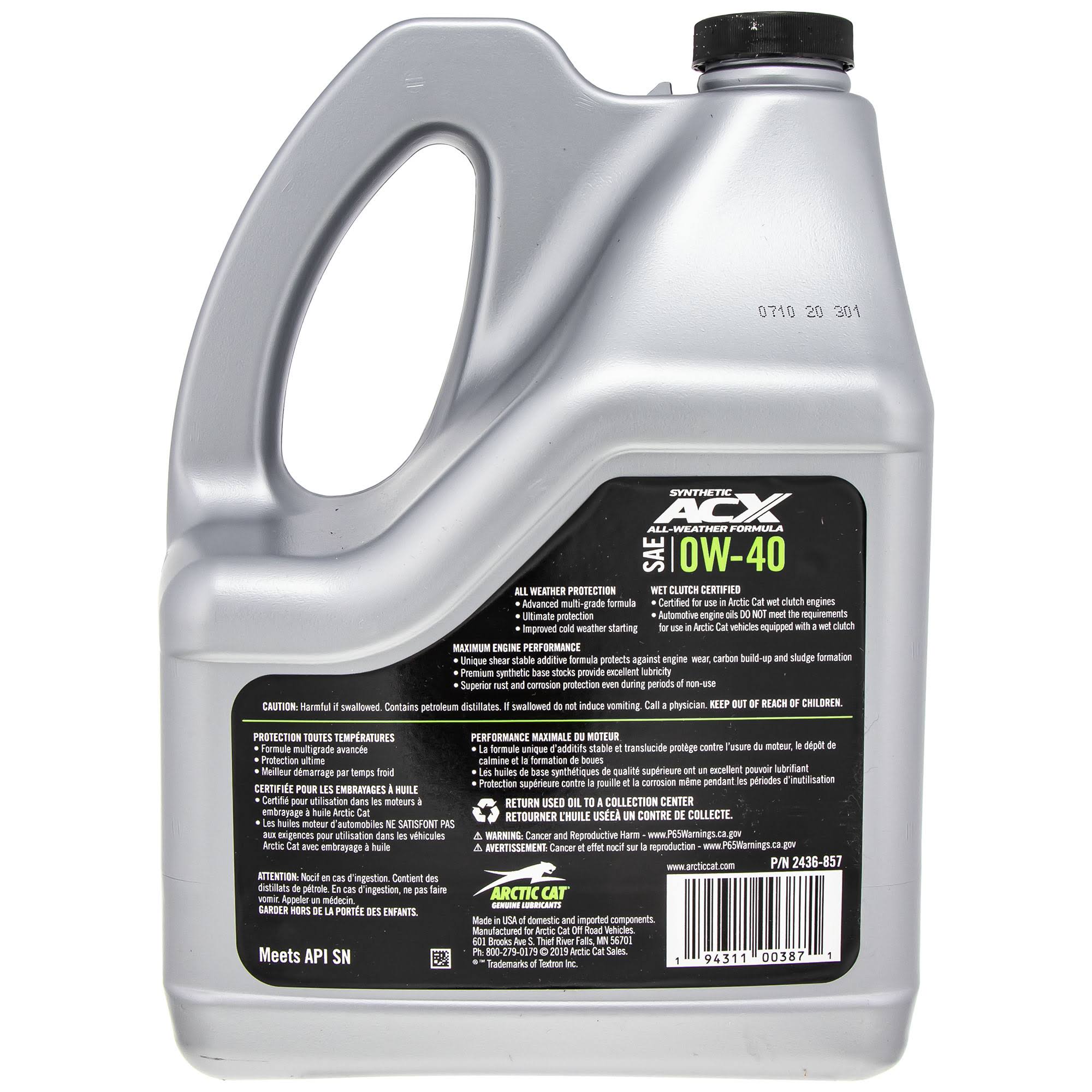 Arctic Cat 2436-857 ACX 0W-40 Synthetic Oil - Gallon