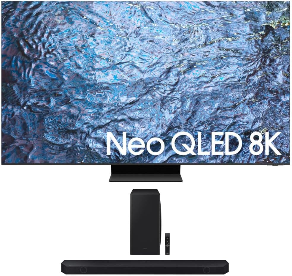 SAMSUNG QN75QN900C 75 Inch Neo QLED 8K Smart TV (2023) Bundle with Q-Series 5.1.2 ch. Wireless Dolby Atmos Soundbar w/Q-Symphony, HW-Q800C