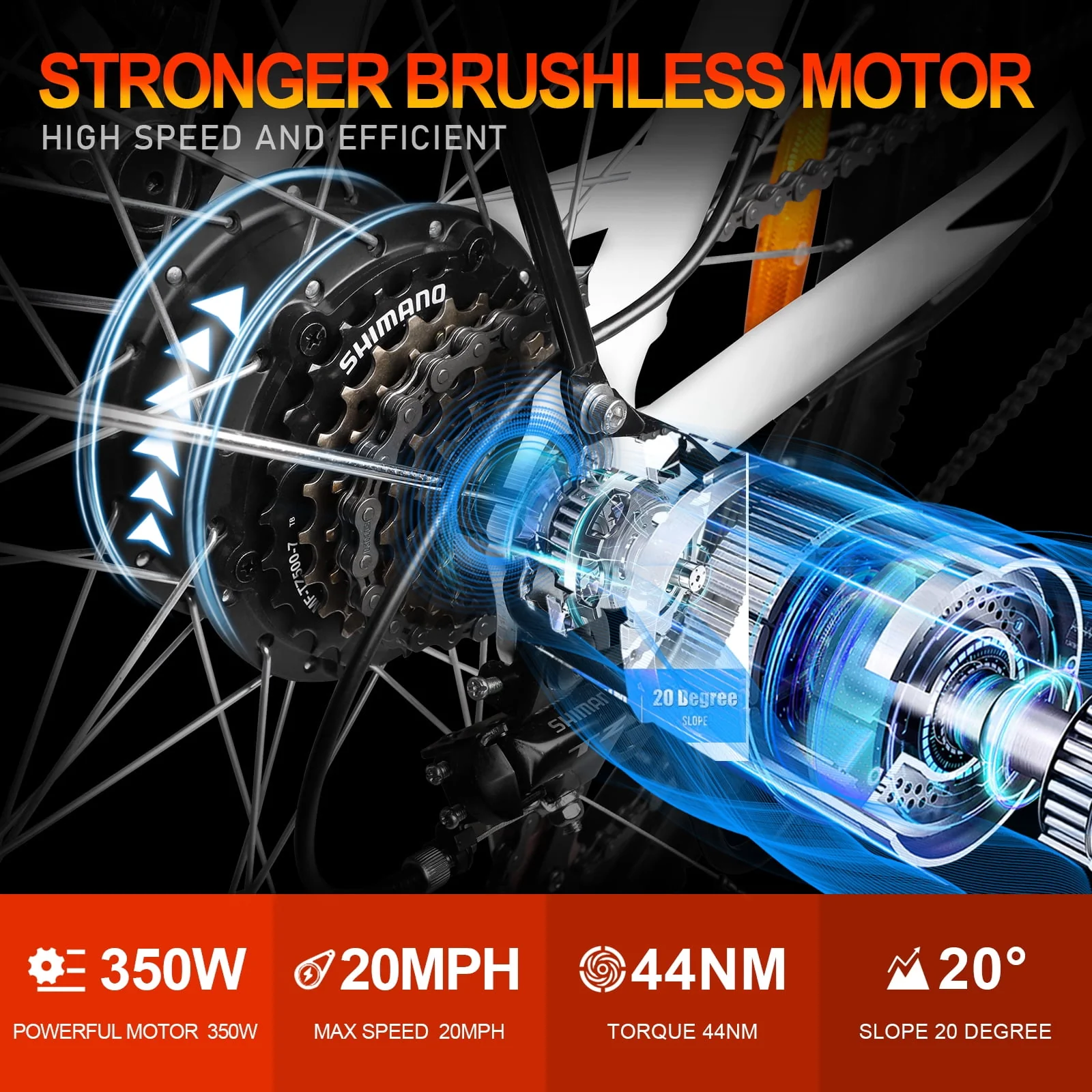 ZNH Electric Bike 26 Electric Mountain Bicycles 350W Motor E bike 21 Speed 36V 10Ah Electric Commuter Bike 20MPH Black Electric Bicycle Ebike