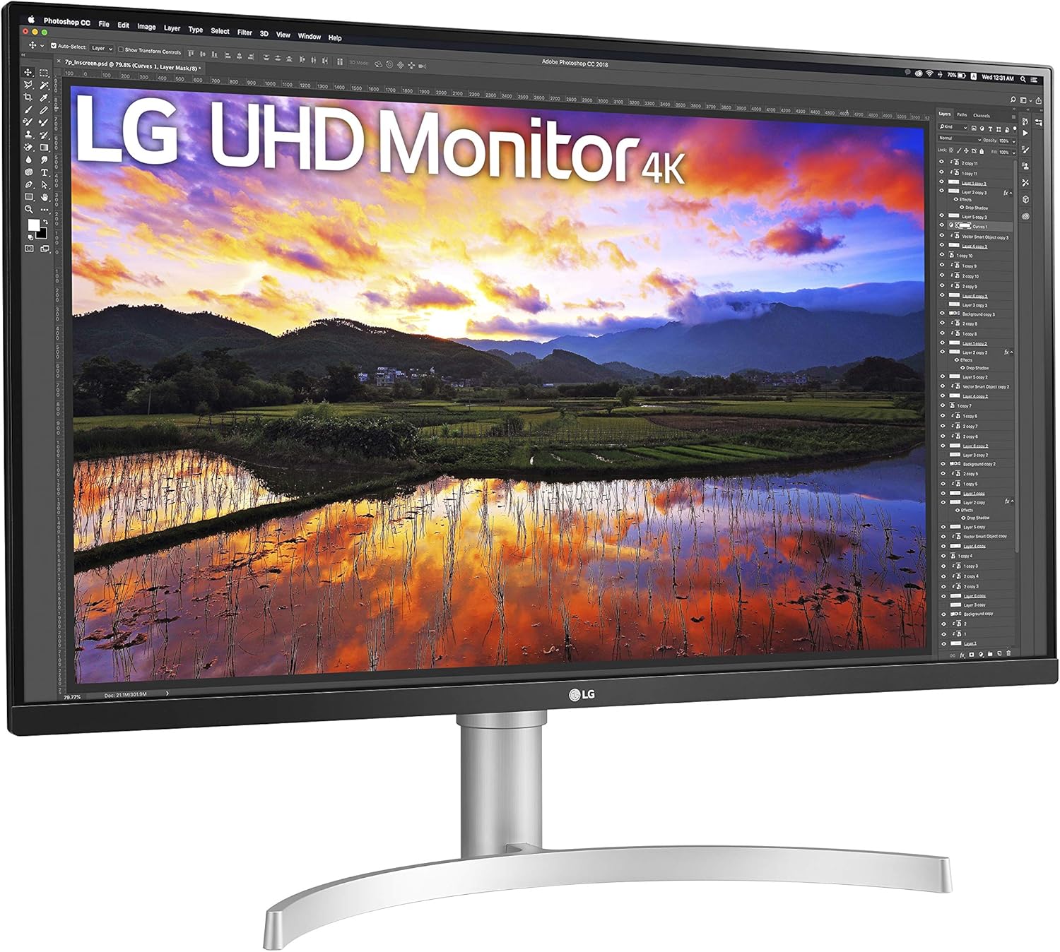 LG 32UN650-W Monitor 32" UHD (3840 x 2160) IPS Ultrafine Display, HDR10 Compatibility, DCI-P3 95% Color Gamut, AMD FreeSync, 3-Side Virtually Borderless Design, Height Adjustable Stand - Silve/White