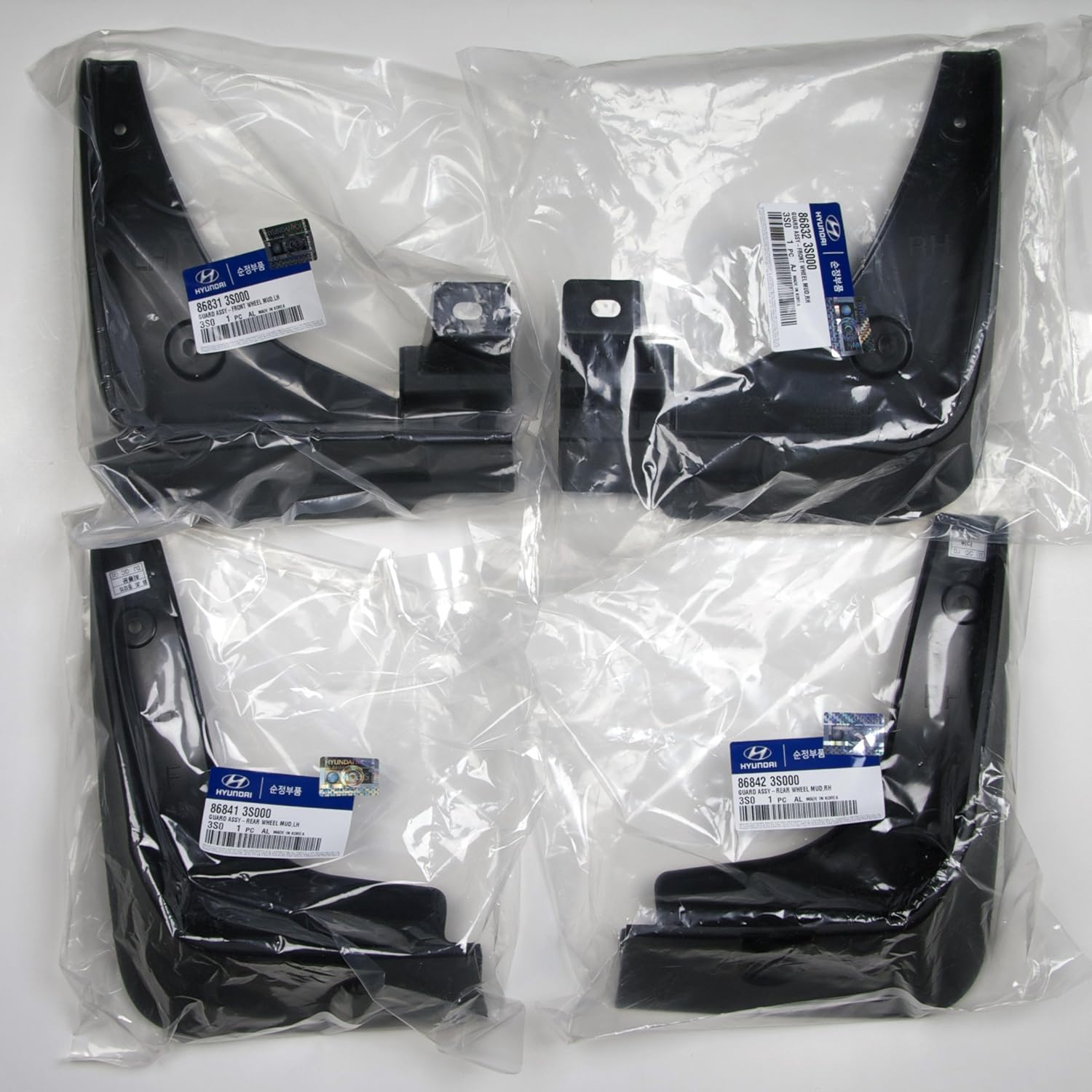 Hyundai Motors OEM Genuine Front Rear Left Right Mud Guard Flap Splash 4-pc Set For 2011 2012 2013 Hyundai Sonata : i45 Pack of 2