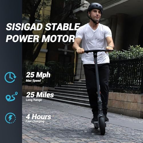 SISIGAD Electric Scooter Adults,8.5"/10" Pneumatic Tires, 500W Motor,Max 20/25 Mile Range,19/25 MPH Top Speed Foldable E-Scooter for Adults with Cruise Control,Double Braking Systems