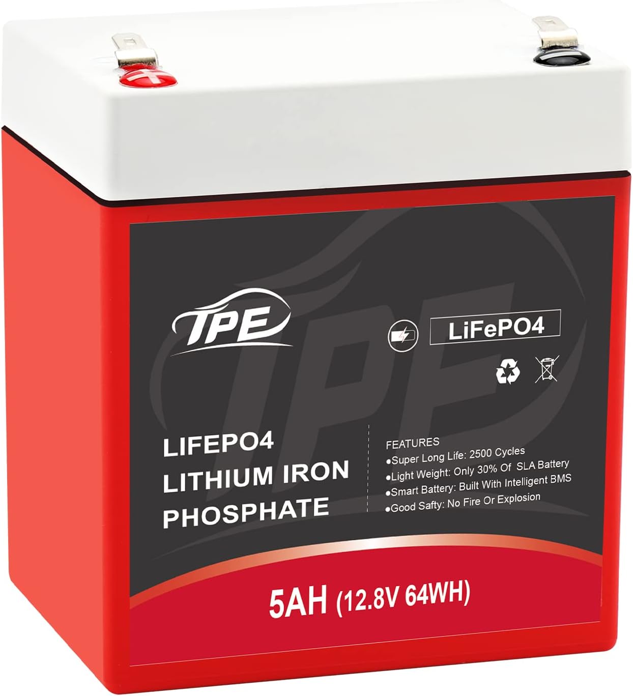 Lifepo4 Battery 12V100AH, Deep Cycle Lithium Phosphate Battery, Rechargeable Lithium Iron Battery with Built-in BMS 4000+Life Cycles & 10-Year lifetime for RV, Marine, Camping, Boat, Solar Power etc