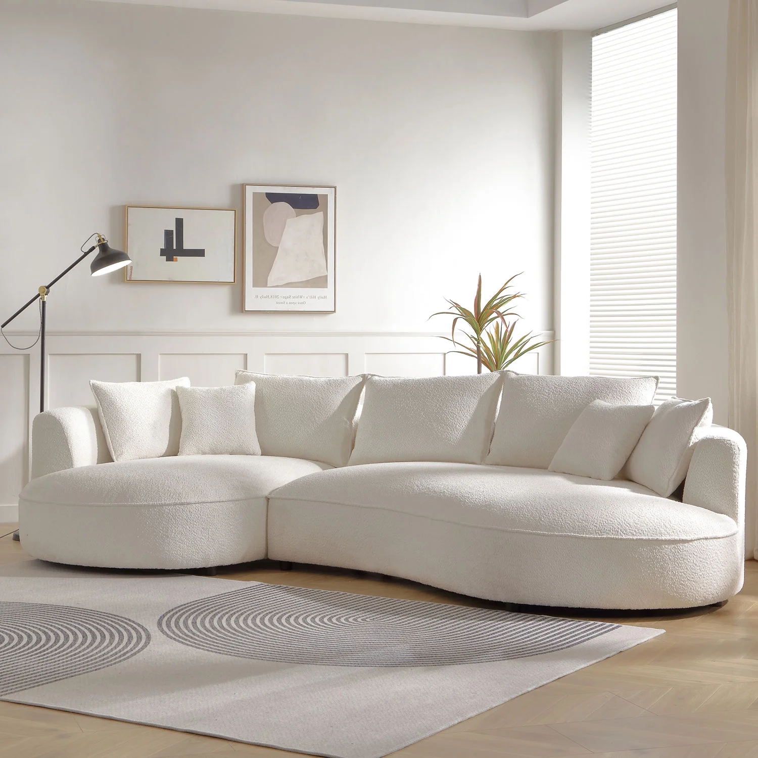 Kevinplus Modern Vintage Velvet Sectional Sofa With Artful Curved, Large Seating for Living Rooms and Home Offices,Chaise Longue on the Right