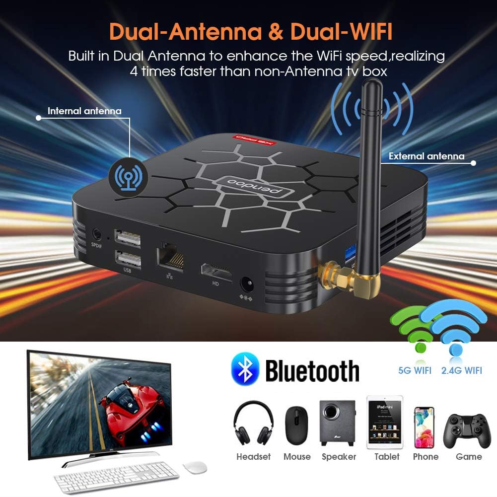 Android TV Box, X6 PRO Android Box 4GB RAM 64GB ROM Allwinner H6 Quad-core 64bit, Support 2.4G/5.8G WiFi 4K Utral HD / 3D / H.265 with Bluetooth Pack of 2