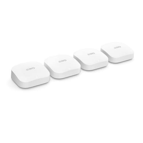Amazon eero Pro 6E mesh wifi system - Supports internet plans up to 2.5 Gbps, Coverage up to 4,000 sq. ft., Connect 100+ devices, 2-pack