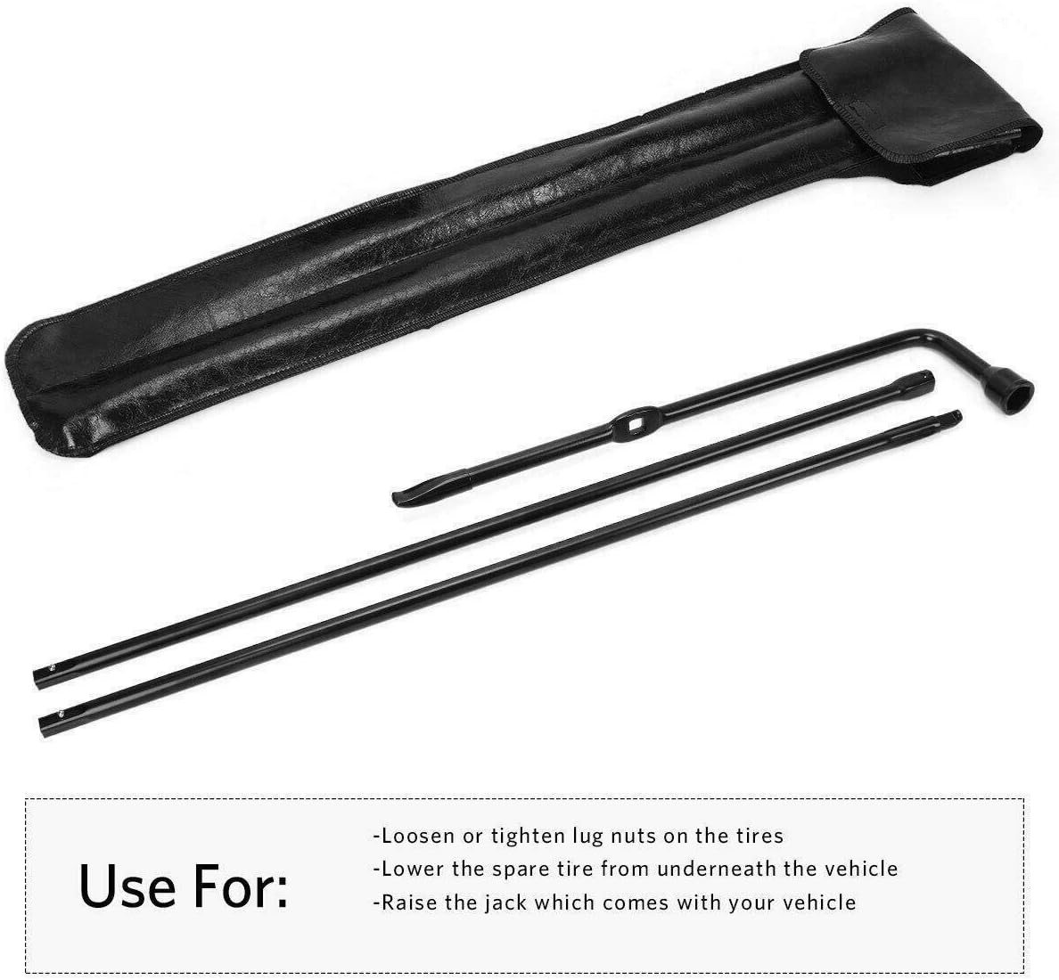 Truck Spare Tire Tool Kit Iron Replacement for Ford F-250 F-350 F-450 F-550 Super Duty (2003-2007) & Scissor Car Jack 2 Ton/105-385mm Capacity