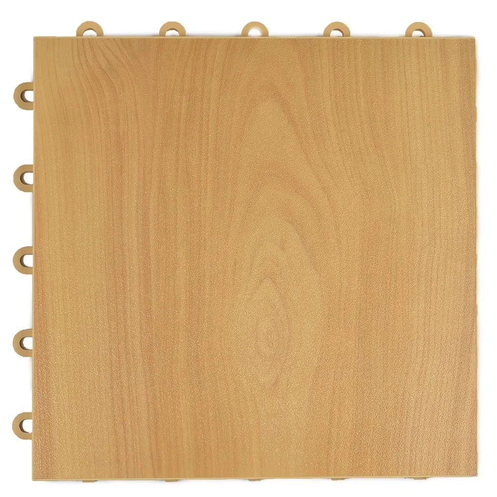 Greatmats Max Tile 12 in. W x 12 in. L Maple Waterproof Interlocking Modular Basement Vinyl Floor Tiles (20 Sq. ft. 20-Pack), Br