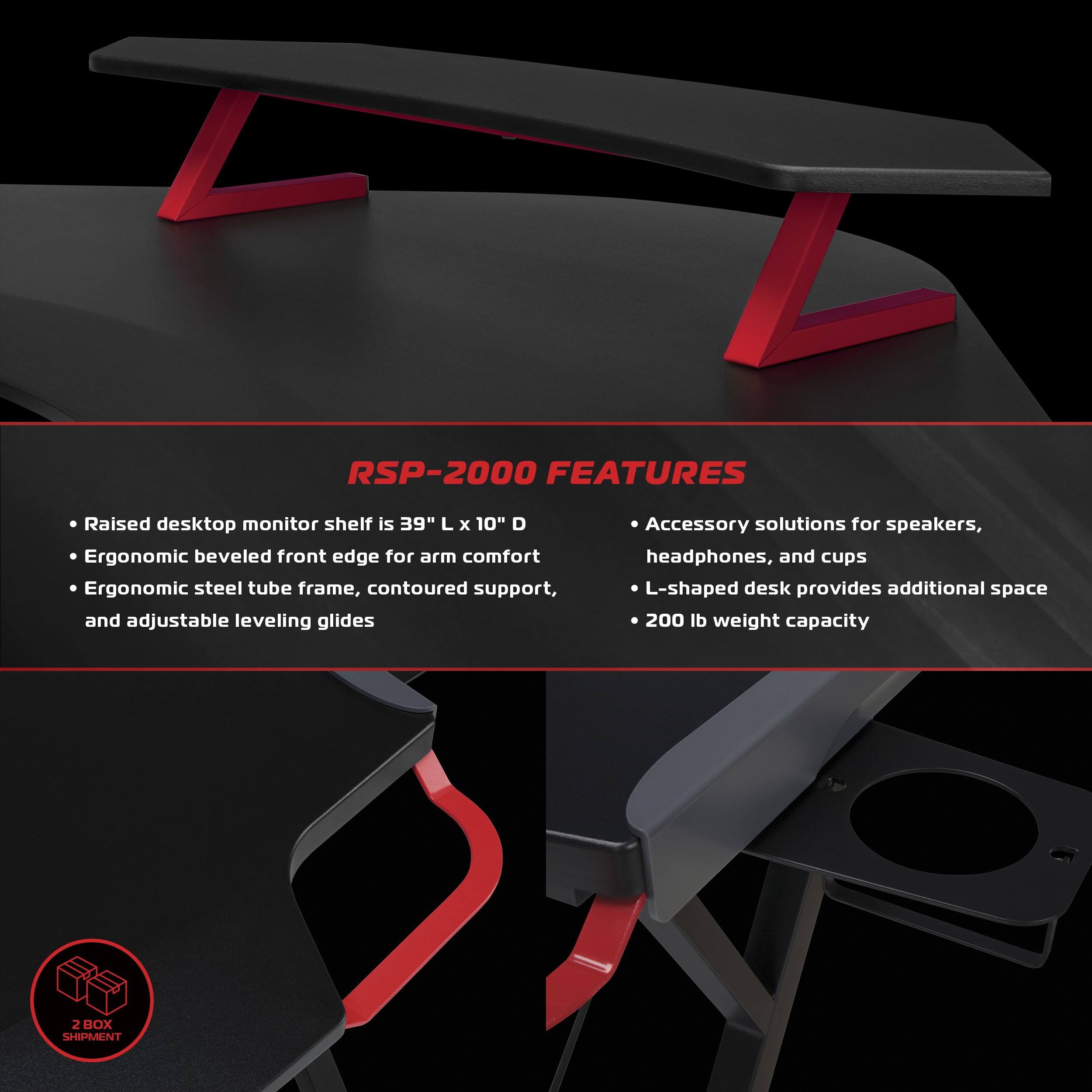 Respawn RSP-2000-GRY L Shaped Gaming Desk Grey