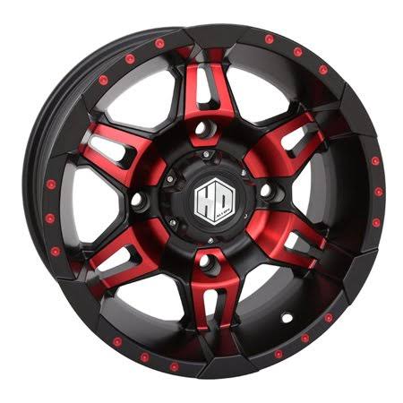 4/156 STI HD7 Alloy Wheel 14x7 4.0 + 3.0 Matte Black/Radiant Red 14hd703-red, Size: 18