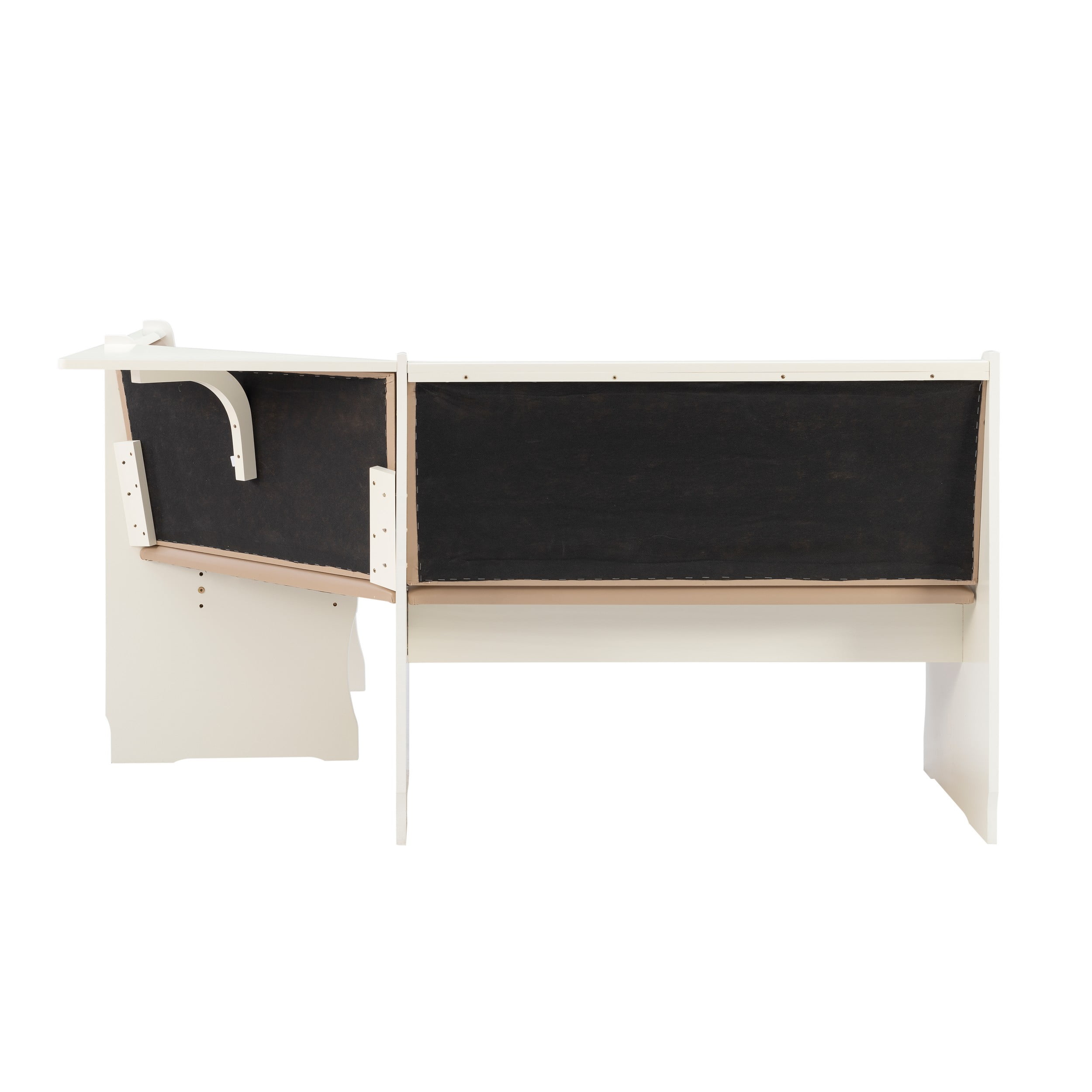 Linon Stella Dining Nook, Table, and Bench Set with Storage, Seats 5, Tan/Tan