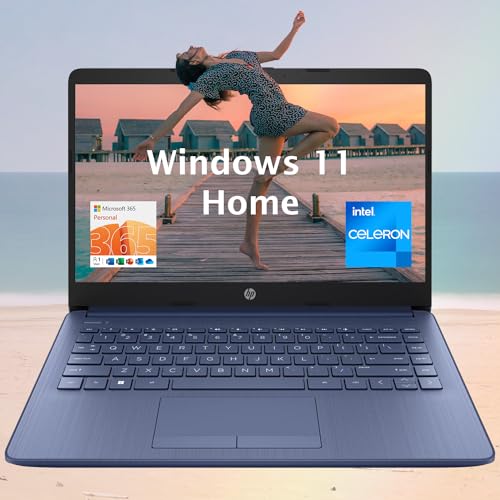 HP Essential Laptop, 14" HD Display, Intel Celeron N4120, Webcam, Type-C, SD Card Reader, HDMI, Wi-Fi, Windows 11 Home, Black, KKE Accessories