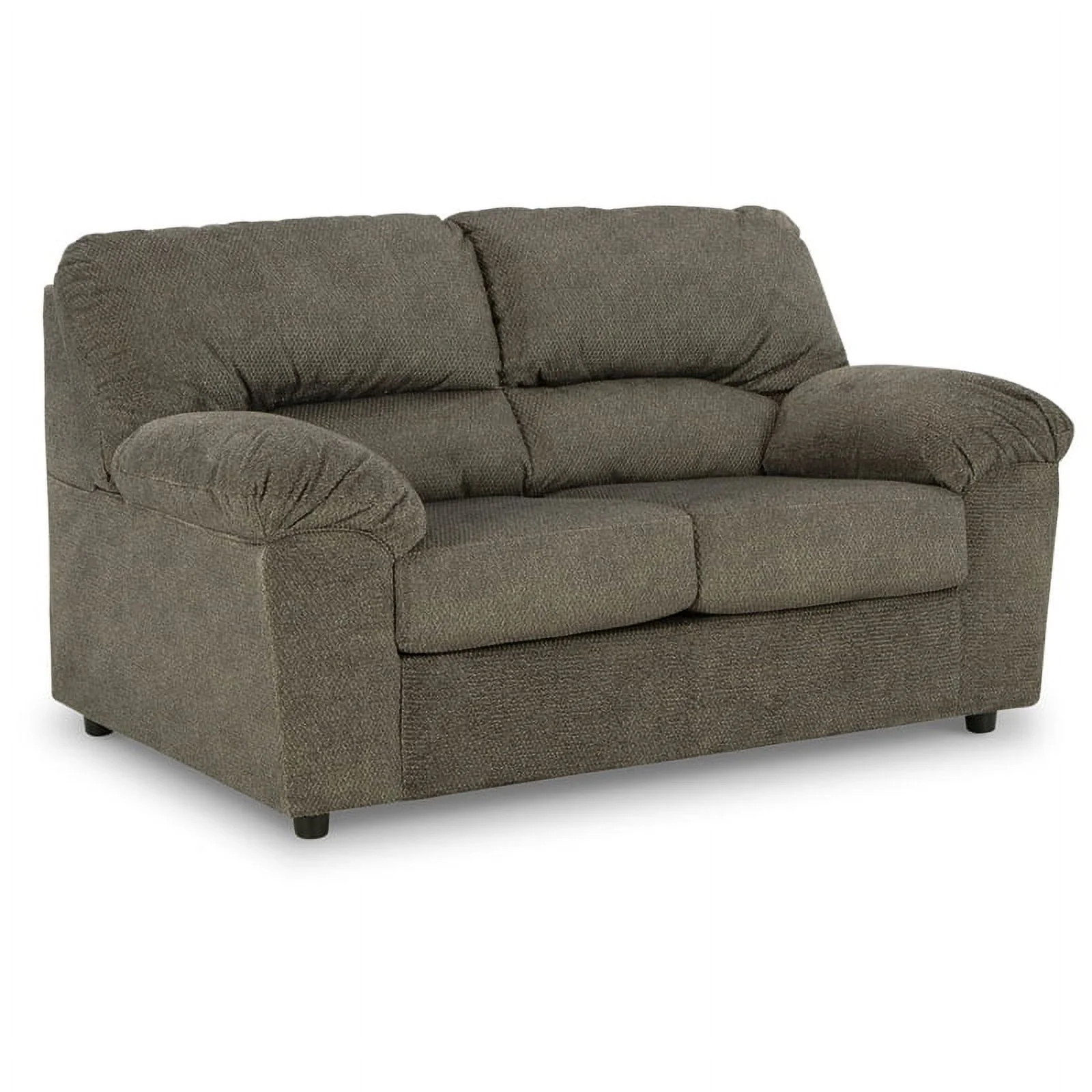 Ashley Furniture Norlou Contemporary Fabric & Wood Loveseat in Gray