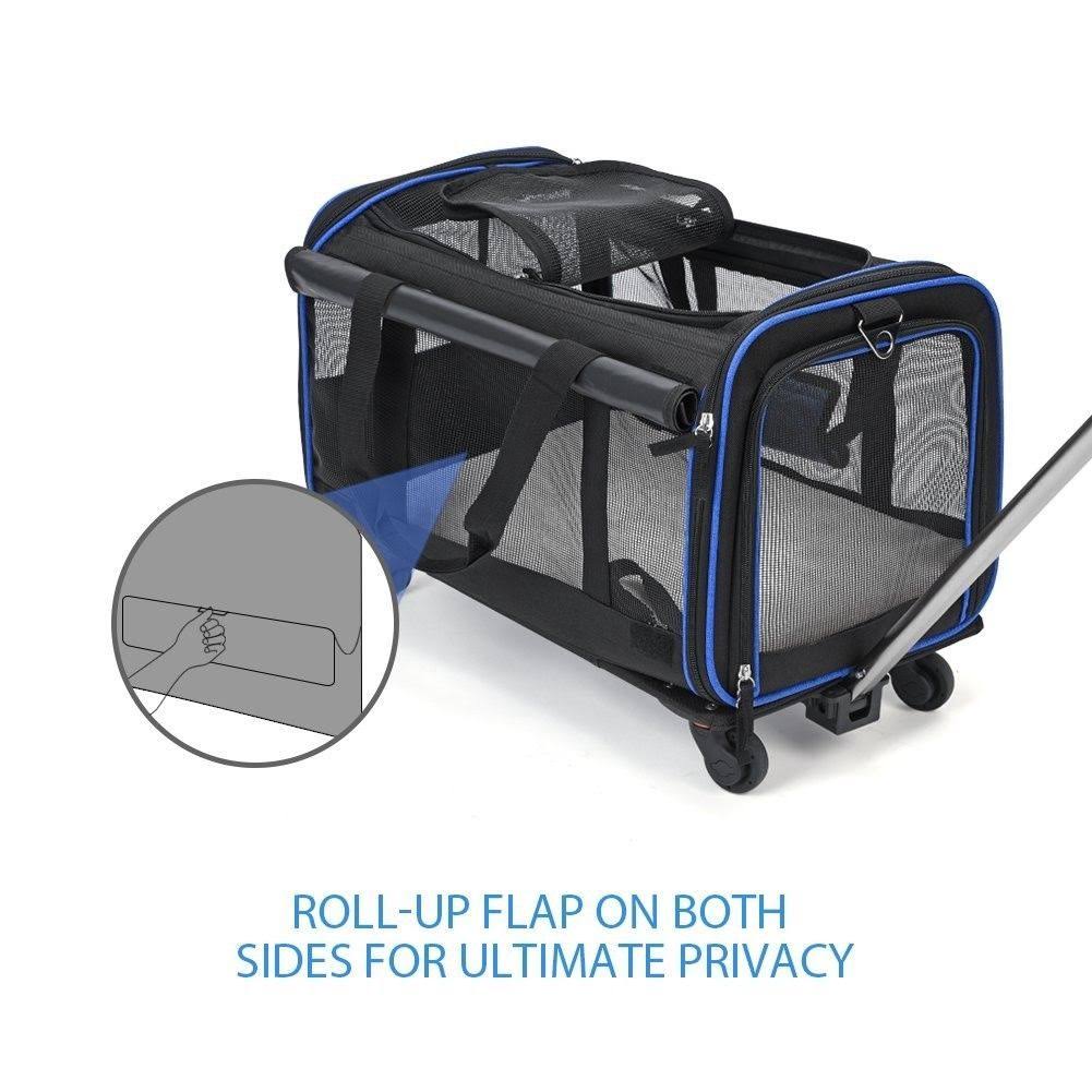 YOUTHINK Pet Wheels Rolling Carrier, Removable Wheeled Travel Carrier for Pets